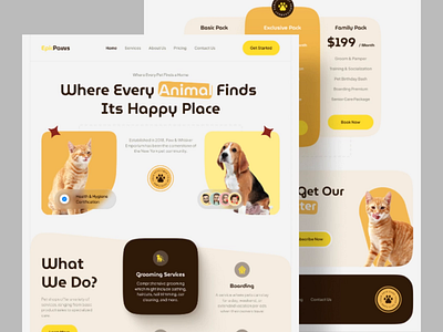 EpicPaws Landing Page: A Purrfect Pet Store branding landing page ui ux