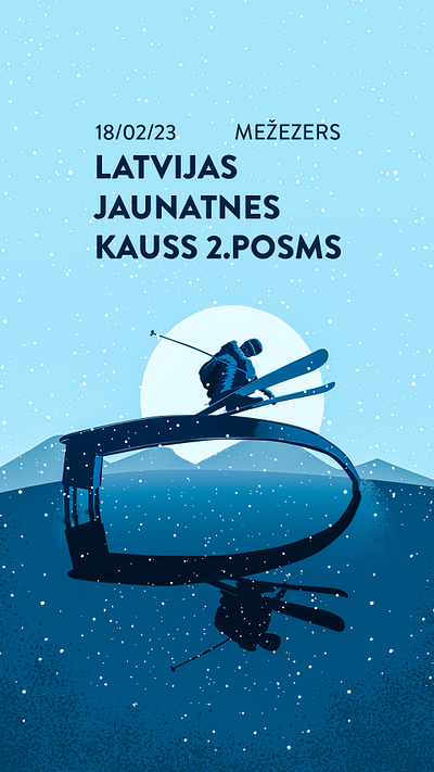 Latvian youth cup 2nd leg poster illustration poster skiing sports