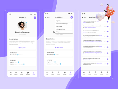 Profile Screens Ui appdesign design ui uiuxdesign userinterface