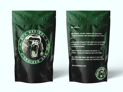 Gorilla Packaging design cannabis design cbd label cbd packaging design design graphic design hemp oil design illustration label design medicial product label packaging design pouch design product label design