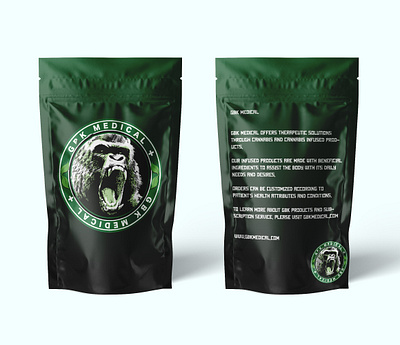 Gorilla Packaging design cannabis design cbd label cbd packaging design design graphic design hemp oil design illustration label design medicial product label packaging design pouch design product label design