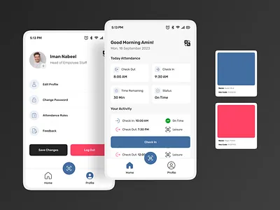 ITRSB (HR attendance platform) app application attendance design hr malay product ui ux