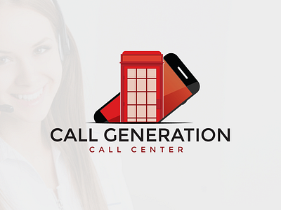Call Generation Logo Design 2d design branding call center logo cellphone logo design graphic design illustration logo red logo telephone booth telephone booth logo vector
