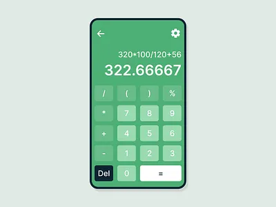 A simple calculator screen with an example calculation on screen calculator daily ui simple calculator ui