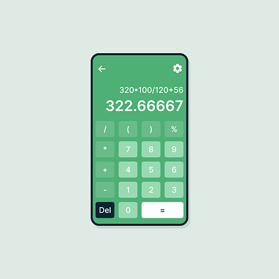 A simple calculator screen with an example calculation on screen calculator daily ui simple calculator ui