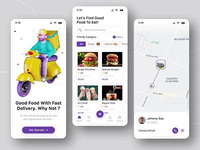 Food Delivery App UI app creative delivery app delivery service design fast food food and drink food delivery food delivery app food delivery app ui food delivery service food order foodie mobile ofspace online food order ordering restaurant uiu