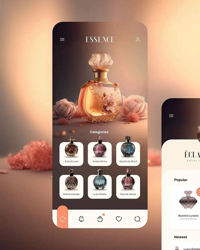 Perfume app design designing ui