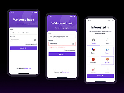 Login Screens UI Kit App design flash screen register screen sign in sign up screen ui ui app ui kit