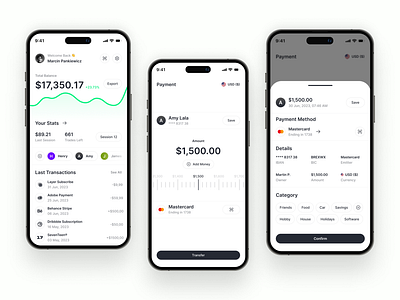 Finance Mobile App ✨ android app application bank chart components design finance form ios minimalistic mobile money paypal revolut send transfer ui ux white