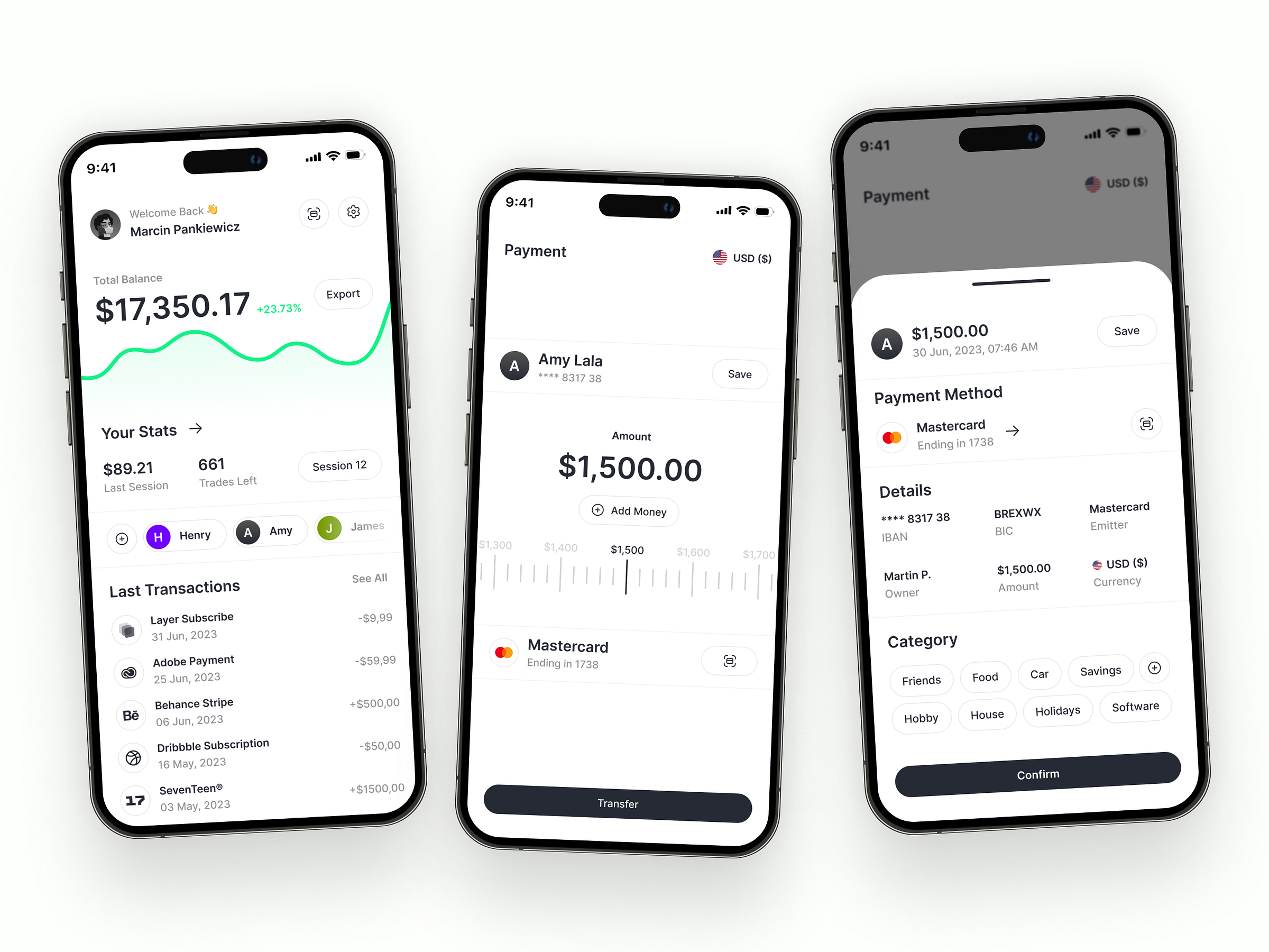 Finance Mobile App by Marcin Pankiewicz for Studio Seventeen on Dribbble