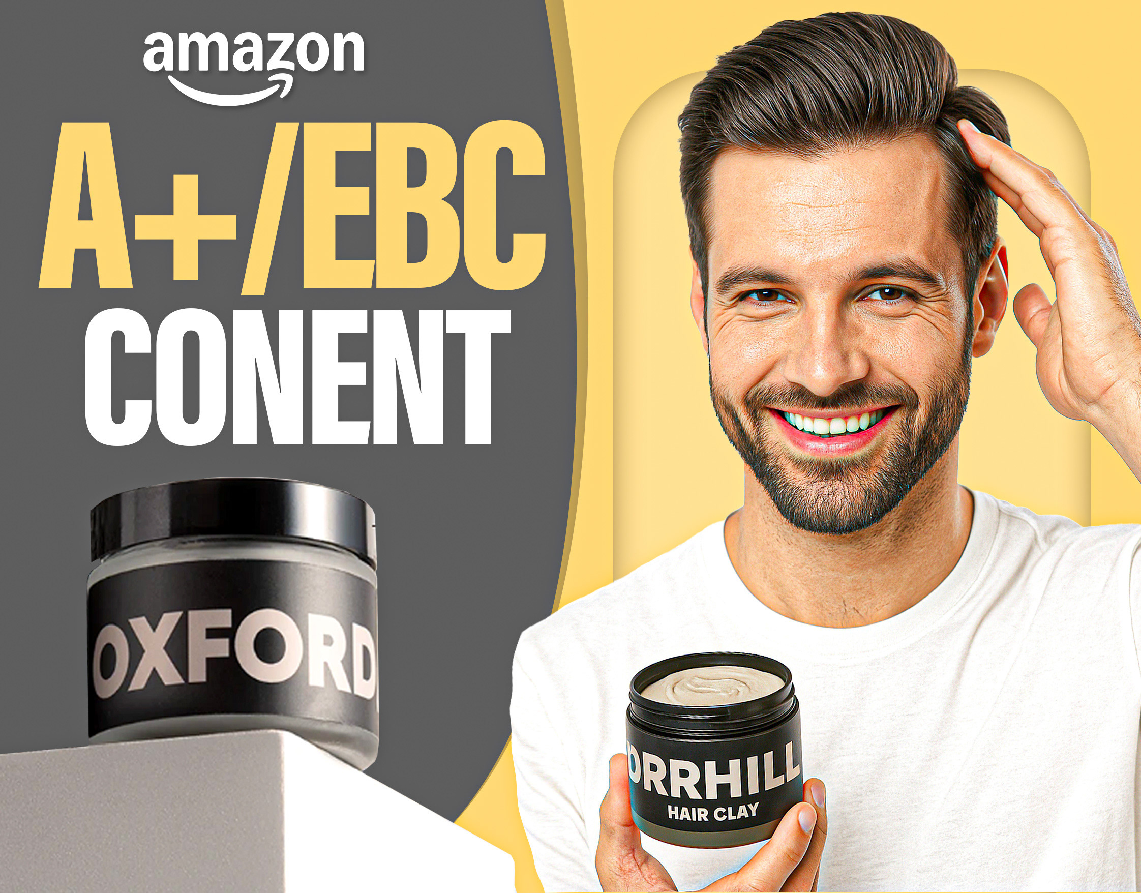 Amazon EBC-Hair Styling Pomade for Men amazon branding design ebc graphic design graphicdesign illustration photoshop