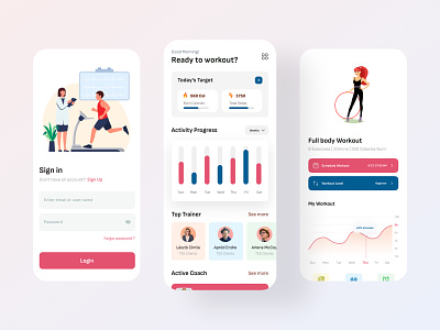 Workout App for healthy life <3 app ui app ux clean design fitness fitness app health care healthy life minimal mobile aap modern simplicity ui ux ux design workout workout app