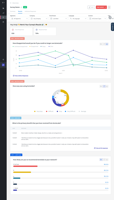 Microsurvey Design enterprise application information architecture onboarding product design ui ux