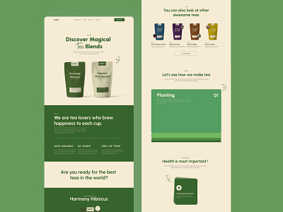 Leafly Website design green leaf modern tea ui unique ux we