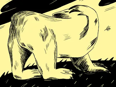 Creature inside me keeps wondering black creature grass illustration picture yellow