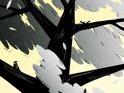 State of things airplane animation black illustration picture texture tree yellow