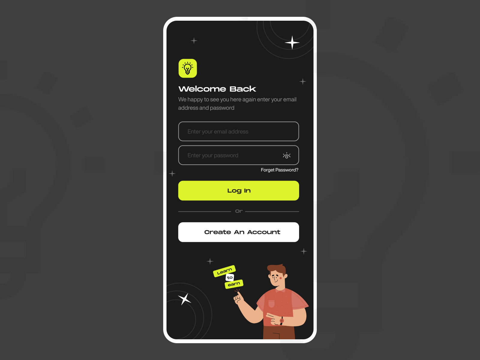 App login page ui ux vector