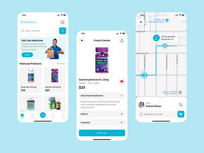 Medicine Delivery App app design cart dashboard delivery app design e commerce app ecommerce app medicine delivery app mobile app design search medicine track order ui ui design user experience user interface ux