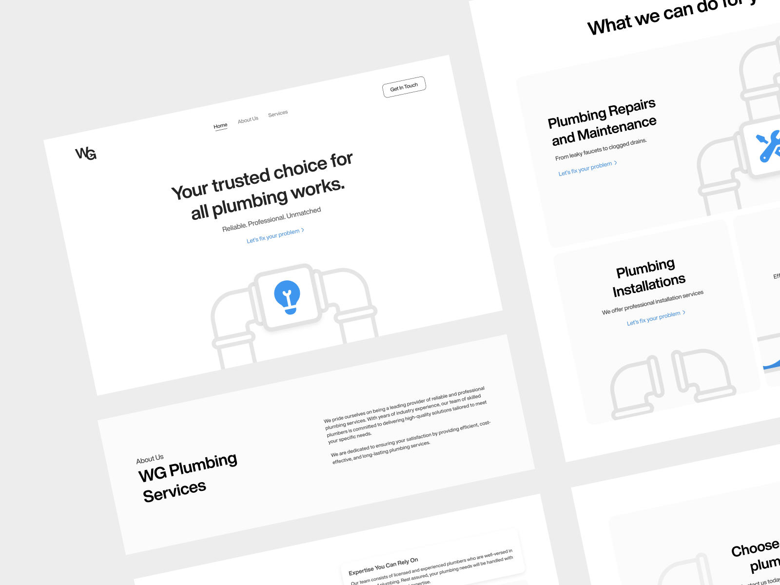 WG - Plumbing Service Landing Page UI UX Design b2b b2b website ecommerce website landing page plumber website plumbing plumbing company website plumbing service plumbing service website plumbing website saas saas landing page saas website service design service web design service website service website landing page ui design ui ux design webdesign