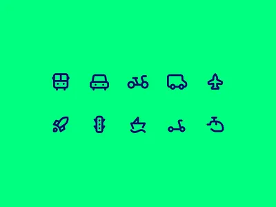 Tiny Transportation icon set airplane icon bicycle icon branding dashboard design graphic design icon design icon inspirations illustration logo project management rocket icon ship icon street light icon train icon transportation icon ui ux web app