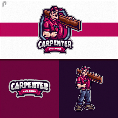Carpenter Mascot Logo Design carpenter character design logo mascotlogo vector