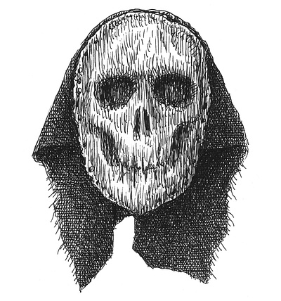 Mask of Death art artist artwork death drawing halloween hand drawn horror illustration ink scary skull