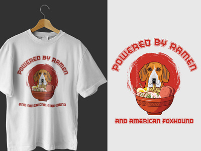 Ramen Sushi American Foxhound Dog T-Shirt american foxhound dog t shirts branding christmas t shirts design custom t shirt design design dog and food fusion t shirts dog lover design dog lover t shirts dog t shirts graphic design japanese food t shirts love with dog t shirt pet lover gift pet lover t shirts ramen sushi t shirts t shirt design unique dog design t shirts