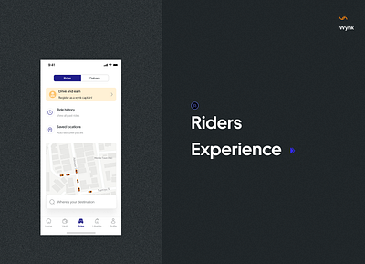 Wynk ride-hailing service: Riders experience mobile ui ride hailing visual design