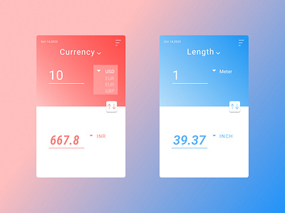 UNIT CONVERTER UI FOR MOBILE APP 3d animation branding figma graphic design homepage landing page logo motion graphics ui uiux user experience ux website