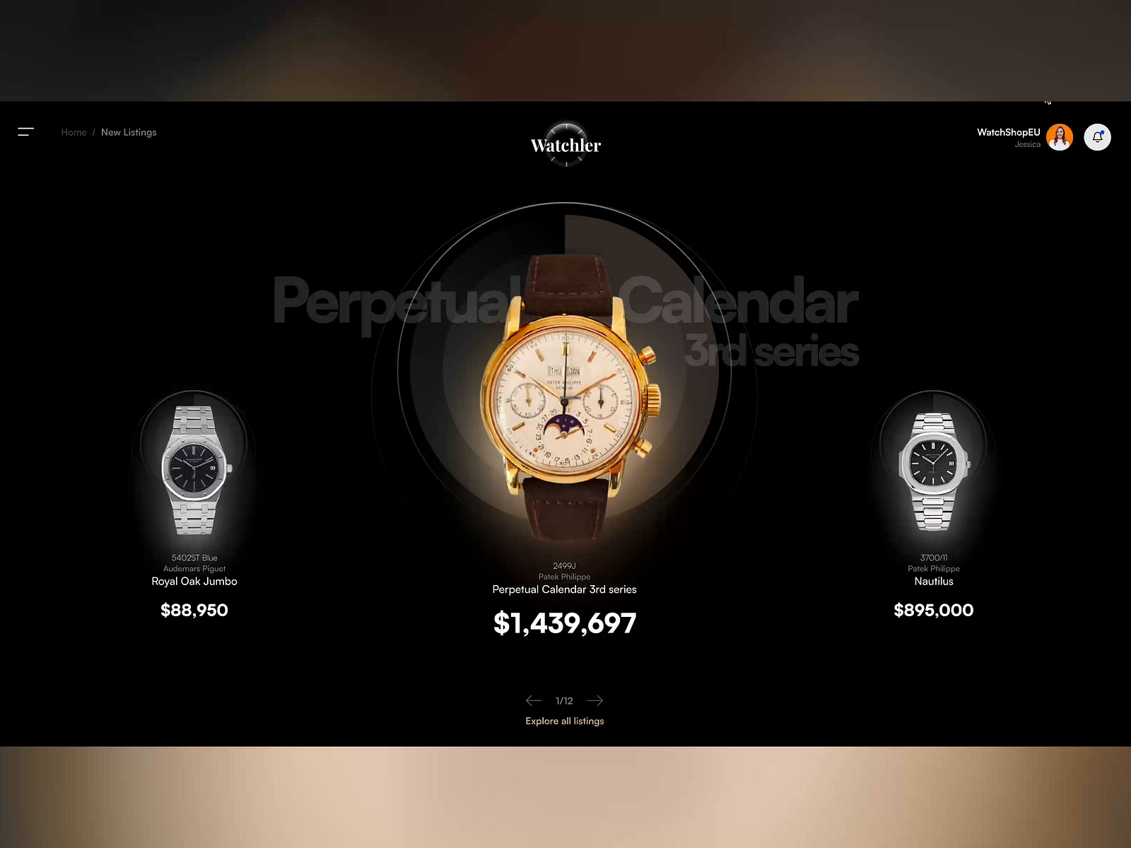 Luxury Watch Marketplace concept by Robert Midzic on Dribbble