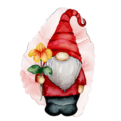 Christmas Gnome Clipart PNG Watercolor digital santa claus clipart