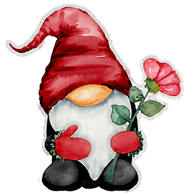 Christmas Gnome Clipart PNG Watercolor digital santa claus clipart