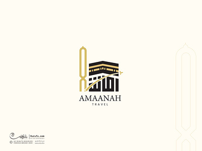 Amaanah Travel | Arabic Logo amaanah travel arabic and english logo arabic calligraphy logo artfly artfly.work calligraphy logo calligraphy.com ferdous mikdad hajj logo huruf hurufs.com islamic logo makkah logo