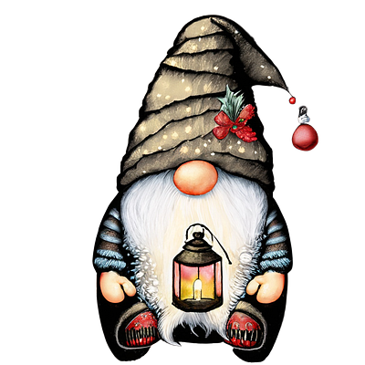 Christmas Gnome Clipart PNG Watercolor digital santa claus clipart