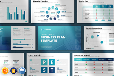 Business Plan PowerPoint Template 3d annual branding design graphic design illustration logo powerpoint template ui