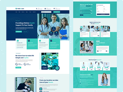 Medical Landing Page book appoinmnet book now booking branding compassion design doctor graphic design health healthcare illustration medical medical website medicine nurse typography ui uiux website