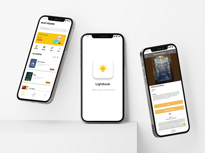 Lightbook - Online book 3dmockup bookapplication branding mobileapp mobilebook rentalbook ui uiux