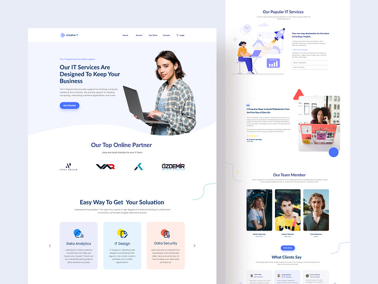 IT Service Landing Page by M A H F U J U R on Dribbble