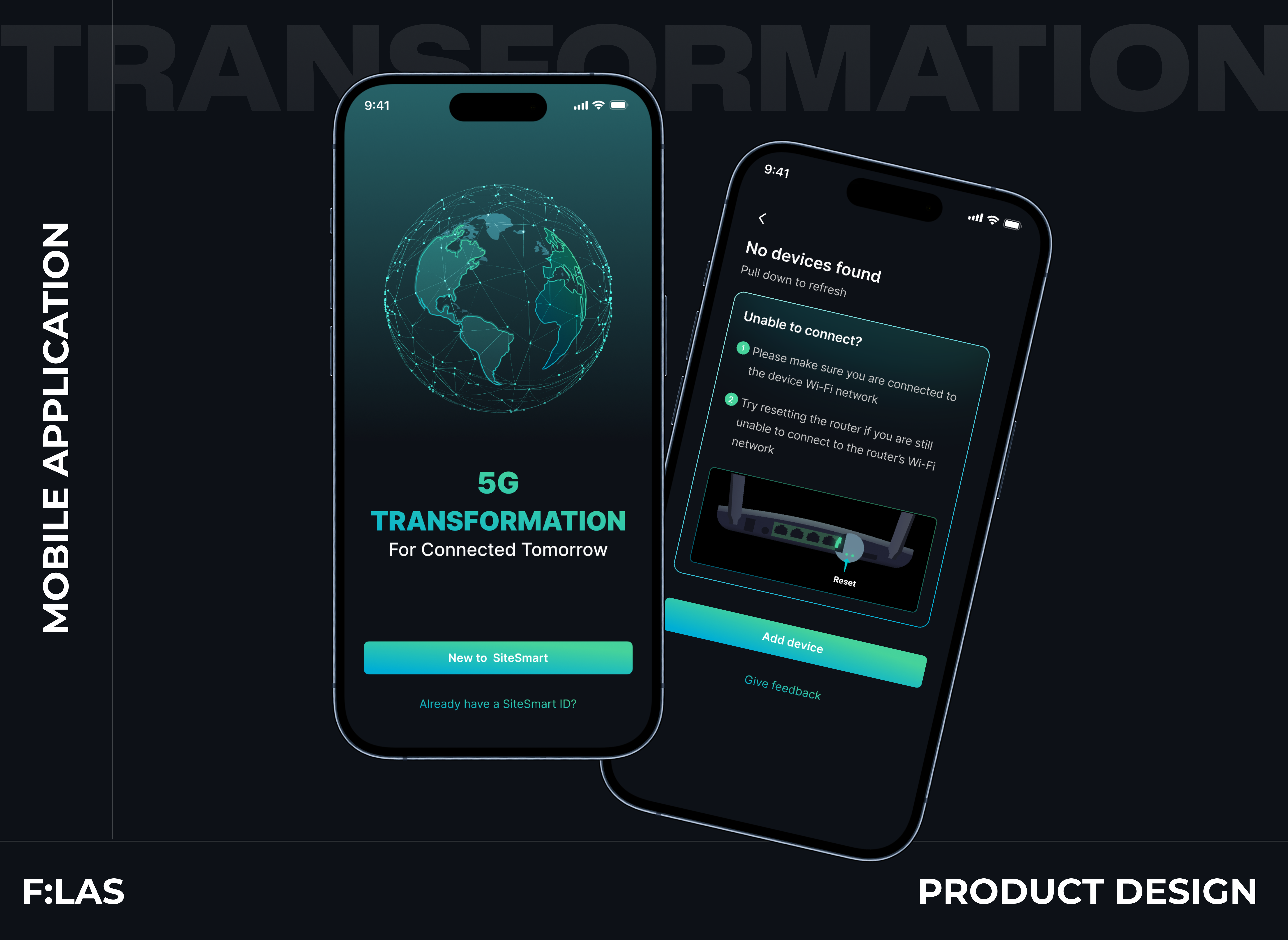 F:LAS - 5G Transformation 5g branding design global illustration internet iphone mobile mobile design mockup network product router transformation ui ui design ux design web design wifi