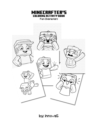 Minecraft Coloring BOOK - Characters To Color animation banner book branding coloring graphic design header logo minecraft motion graphics ui youtube