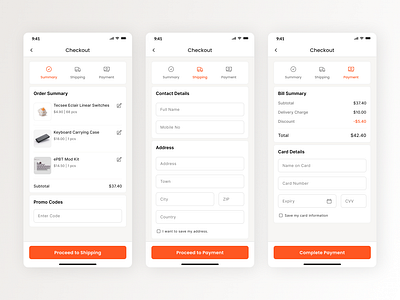 Daily UI 2: Checkout Flow checkout dailyui design ecommerce flat ios minimal mobile shop ui uidesign ux uxdesign widget