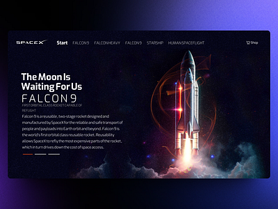 SpaceX Website Design 3d animation app music interface app userinterface branding design graphic design illustration logo motion graphics ui uudesign vector webdesign