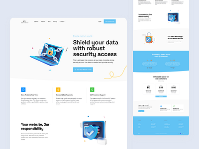 CyberSecurity SaaS Landing Page branding design landing page saas ui ux web web design