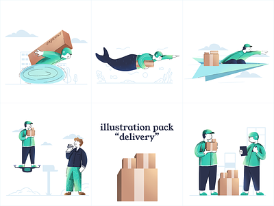 illustration pack - delivery 📦 delivery design fast flat illustration illustration pack modern online ui vector web