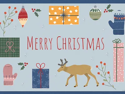Christmas Mix christmas christmas decoration digital art gloves handdrawn merry christmas presents procreate reindeer winter
