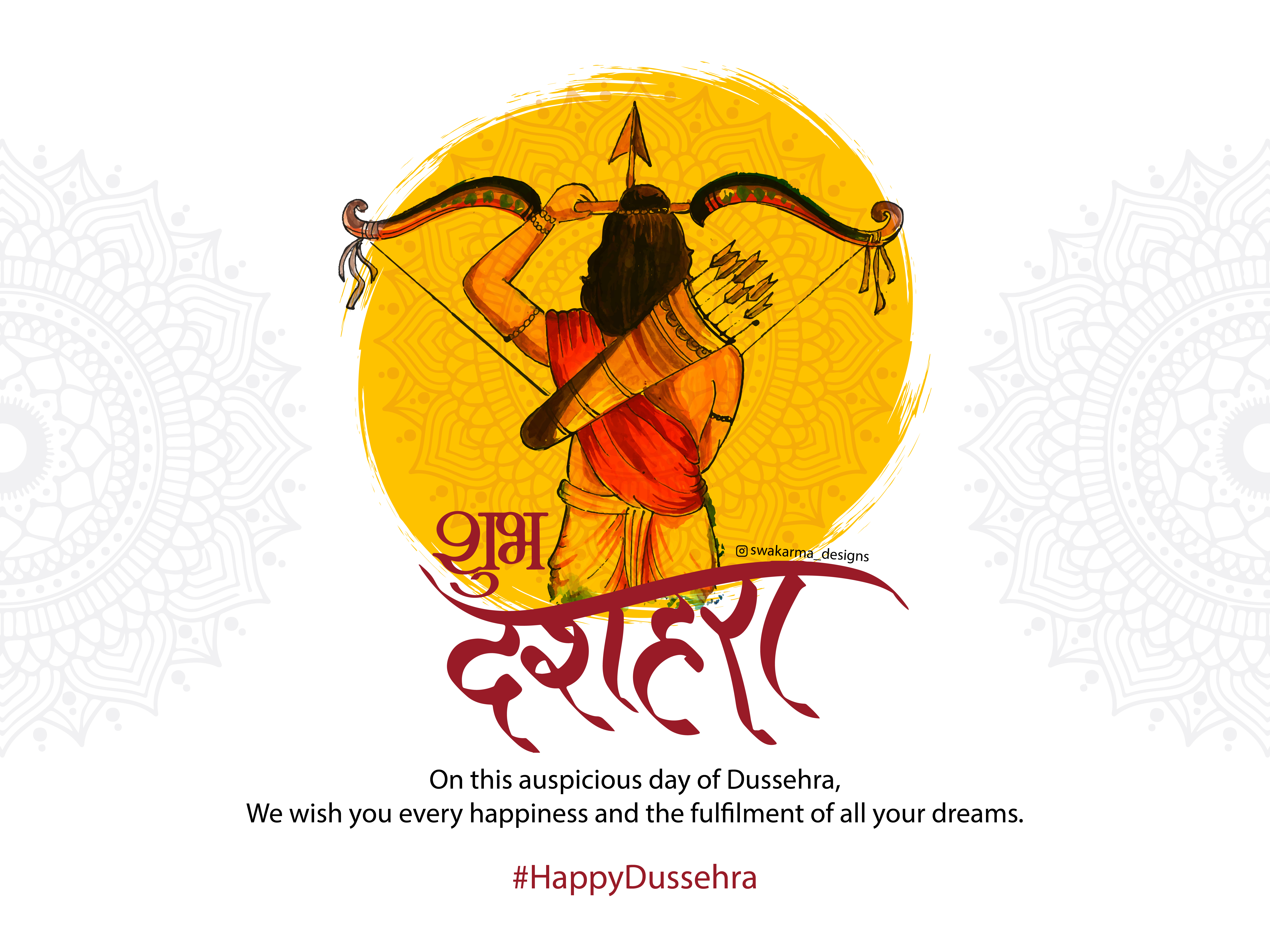 Hindu Festival of Happy Dussehra Wishes Background Stock Vector -  Illustration of dashmi, festival: 231070136