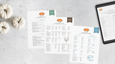 Mrs. Pumpkins Print & Digital Menus bakery catering design digital feminine menu pdf print restaurant rustic