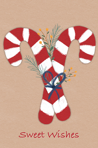 Christmas Sweets candy cane christmas digital art digital drawing greetings handdrawn procreate sweets winter wishes