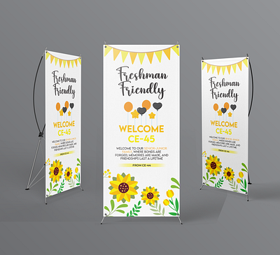 Welcome Degree 45 Standee Design event standee orange standee party standee poster standee standee design standee mockup welcome brochure welcome standee yellow standee