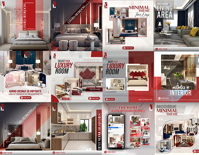 Interior Social media post design graphic interior design post design social media post design